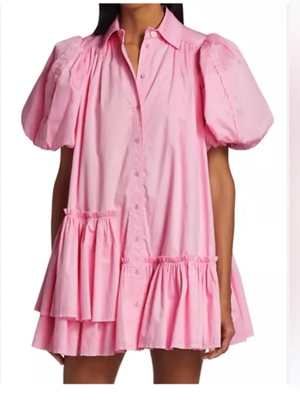 Aje- Pink Puff-Sleeve Dress